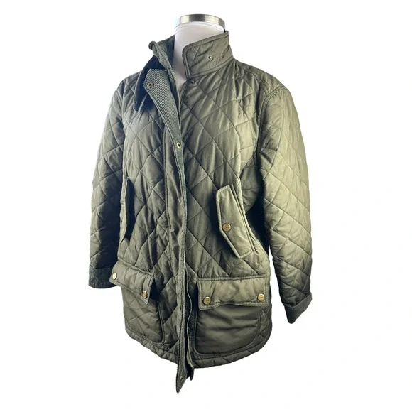 Lauren Ralph Lauren Quilted Barn Field Jacket Coat Zip Snap Green Plus Size 3X - Picture 12 of 15
